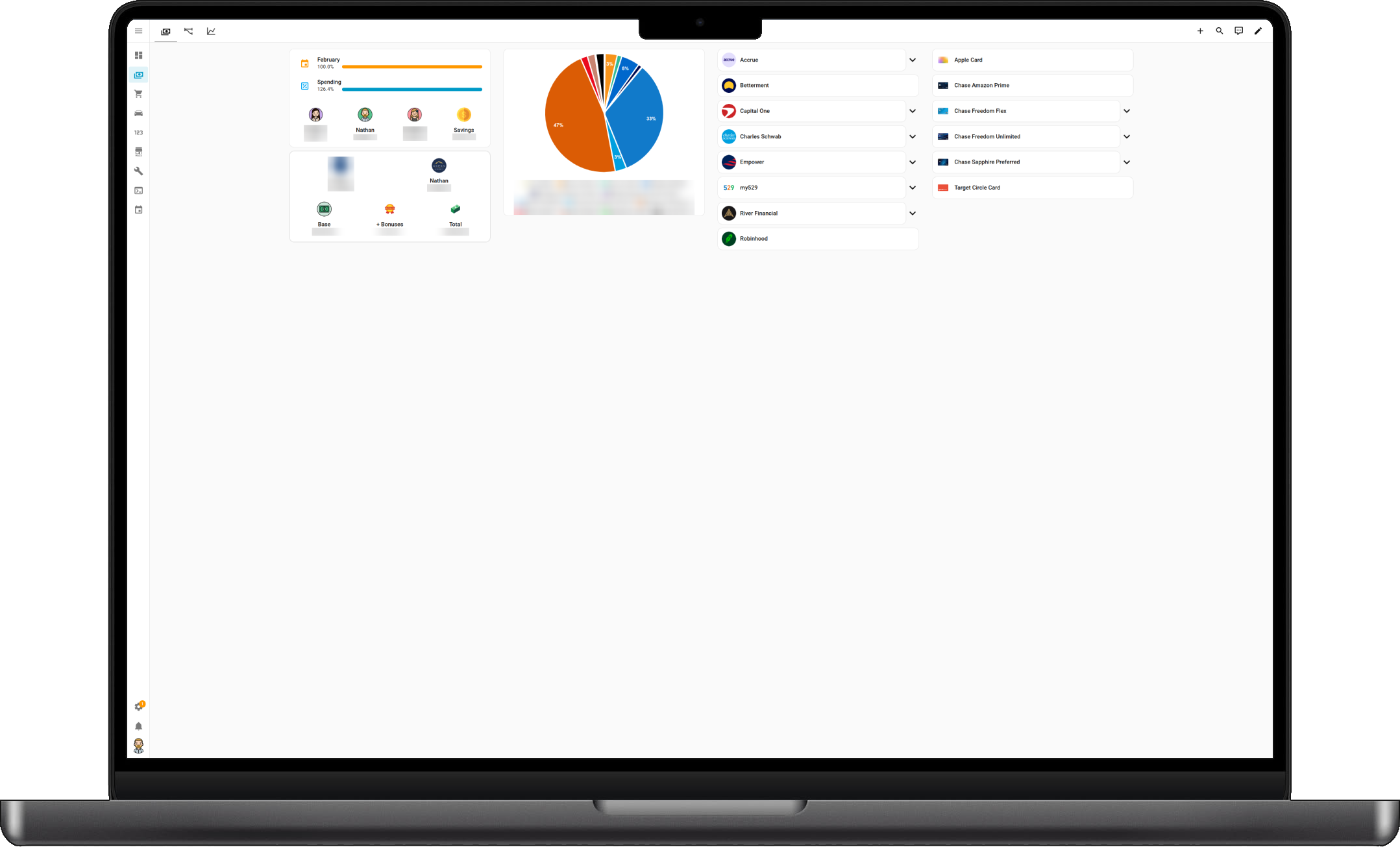 Financial Dashboard Desktop